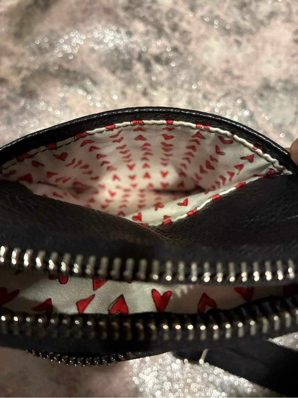 Brighton-Leather Scribble Crossbody Bag in Red, Black and Floral